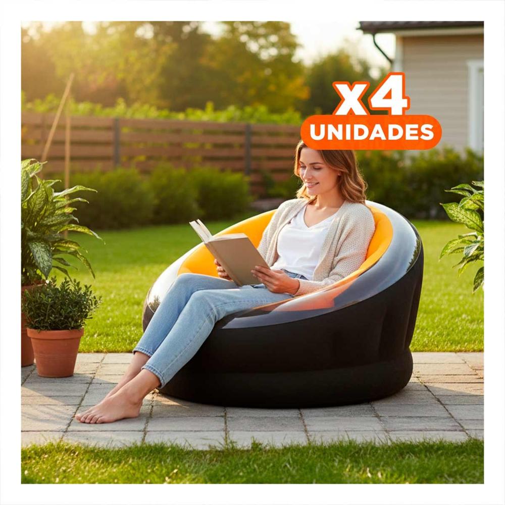 Pack4 Butaca Inflable para Uso Familiar y Descanso Diario