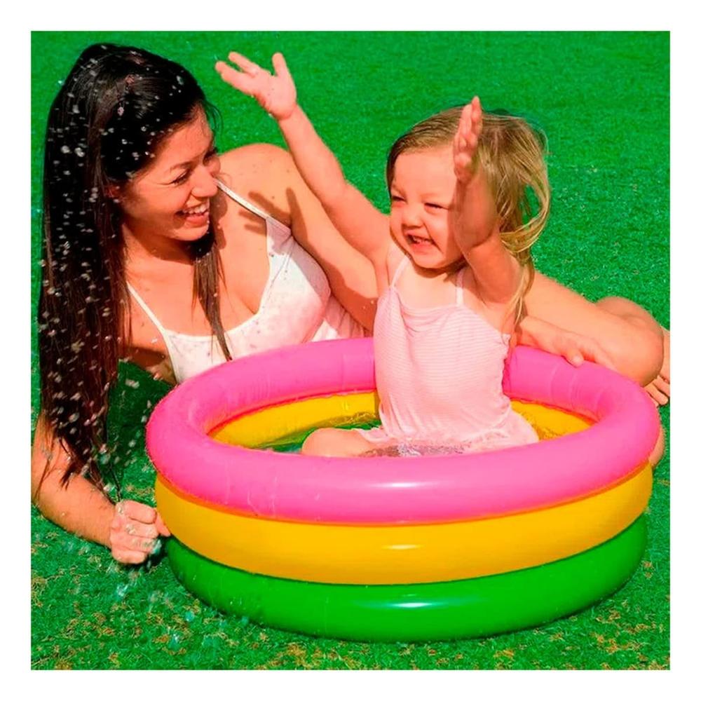 Alberca Arcoiris Inflable Infantil 86 x 25 cm para Patio y Diversion ...