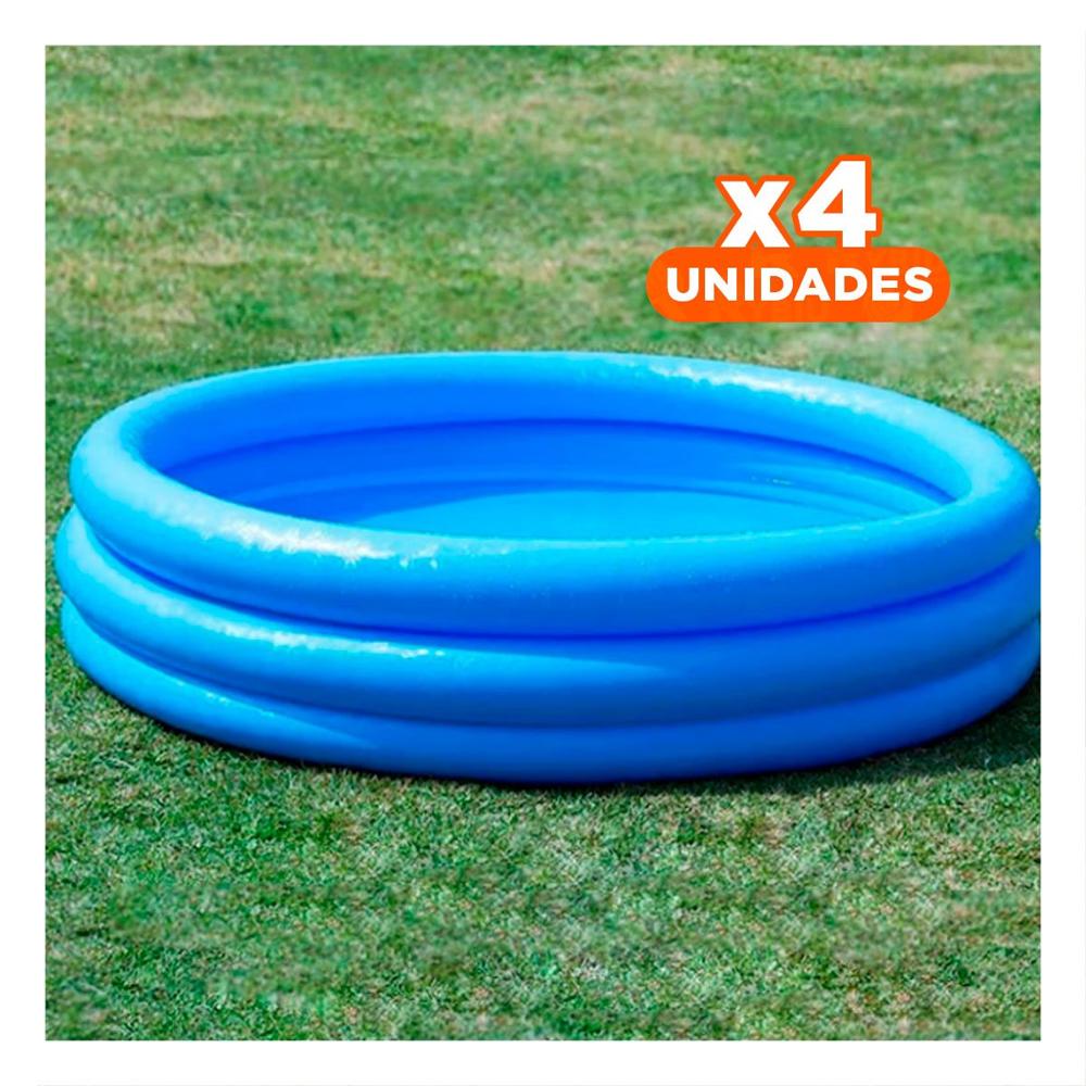 Pack4 Alberca Azul Infantil 114 x 25 cm para Verano en Jardin y Hogar ...