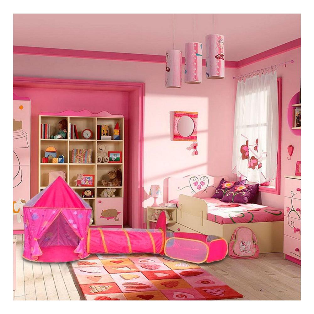 Carpa Infantil 3 Piezas con Estructura Ligera y Divertida Color Rosado