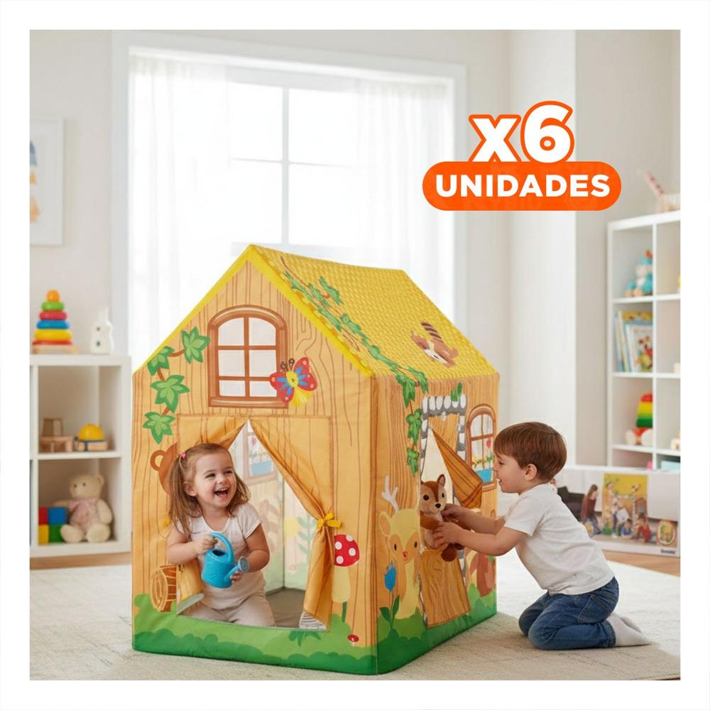 Pack6 Hogar de Juego para Ninos con Actividades y Diversion 102 x 76 x 114cm Y+Regalo Sticker