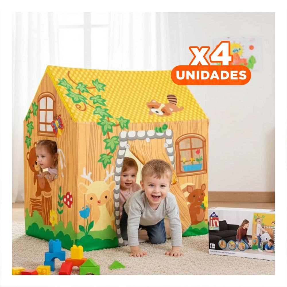 Pack4 Villa de Juego para Ninos con Actividades y Juegos 102 x 76 x 114cm