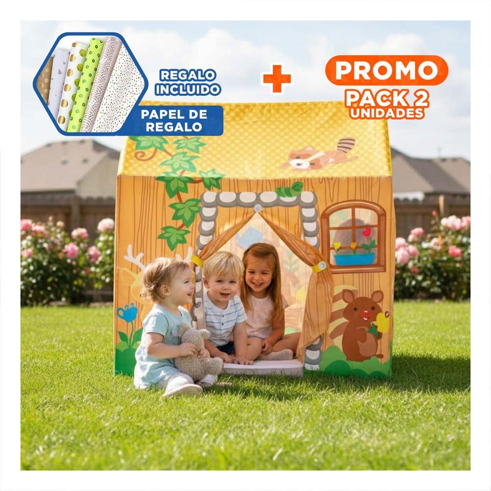 Pack2 Villa de Juego para Ninos con Juegos y Entretenimiento 102 x 76 x 114cm Y+Papel Regalo