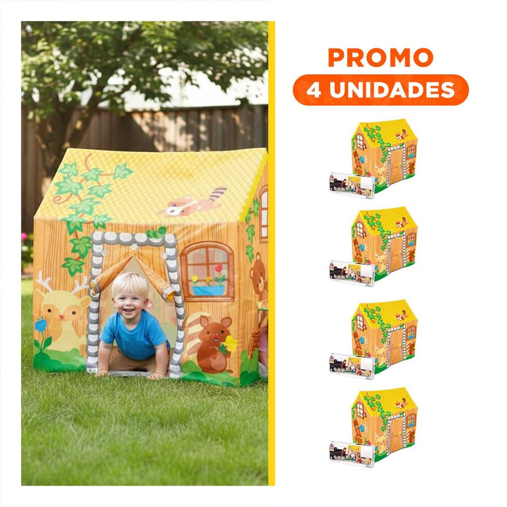 Pack4 Hogar de Juego para Diversion y Entretenimiento 102 x 76 x 114cm Y+Regalo Sticker