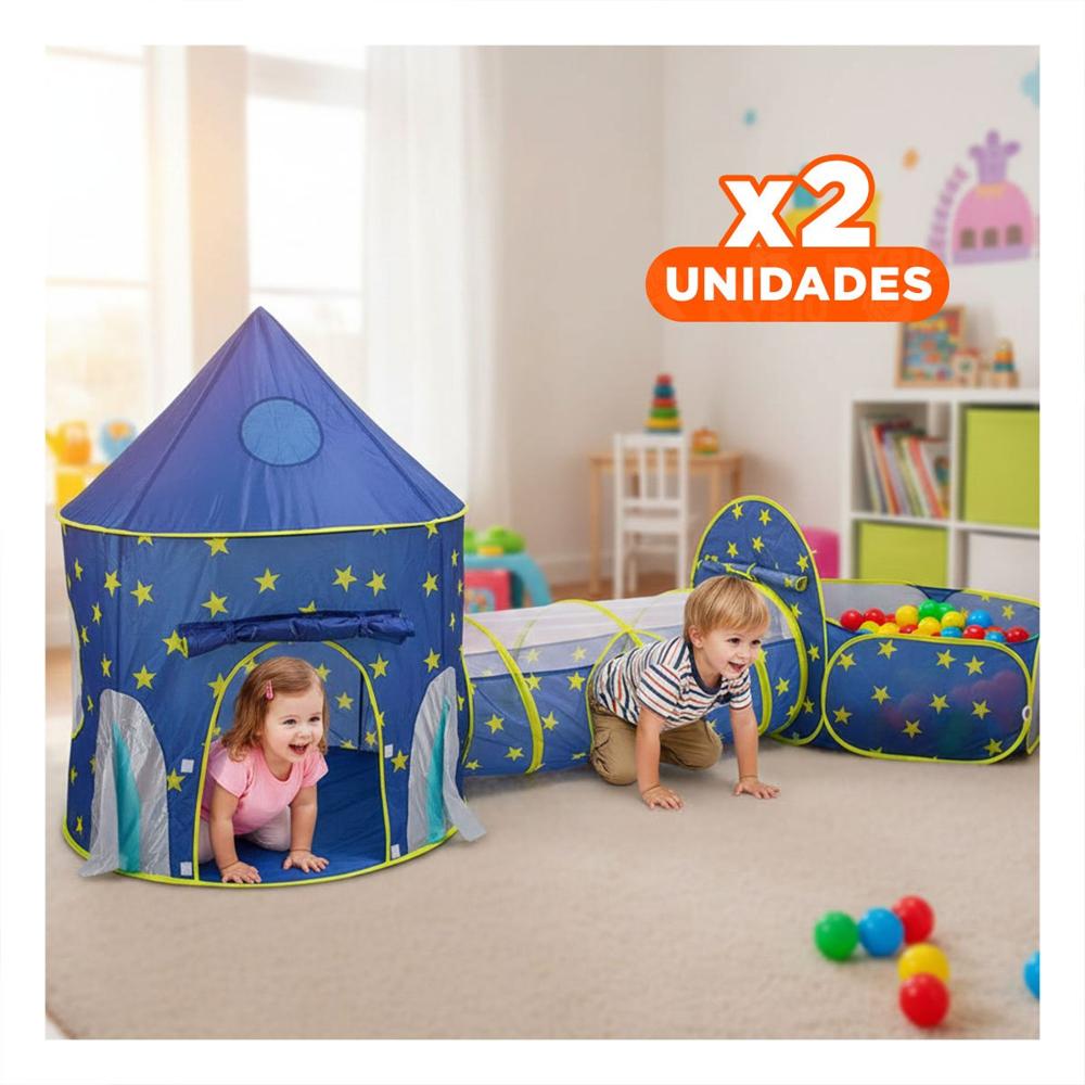 Pack2 Campamento Compacto 3 Piezas con Accesorios y Base Azul para Patio Y+Regalo Sticker