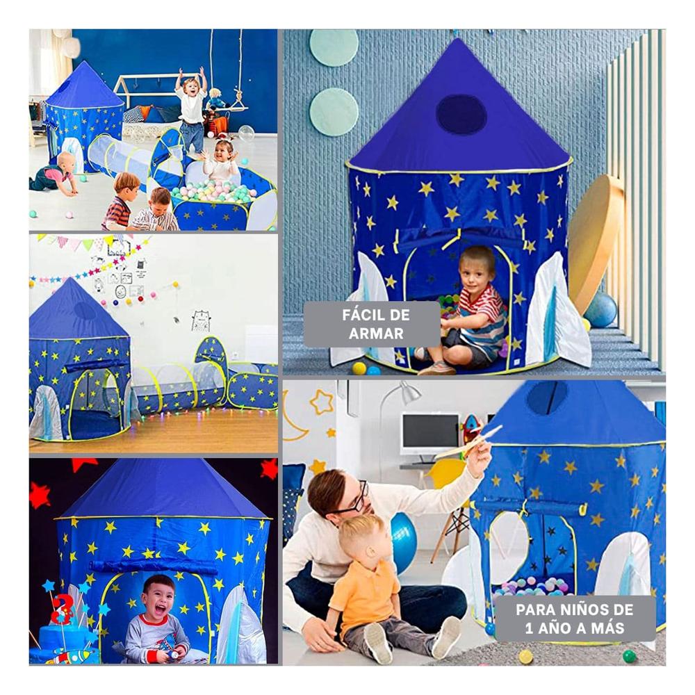Campamento Infantil 3 Piezas con Accesorios y Base Azul para Diversion y Patio Y+Post It