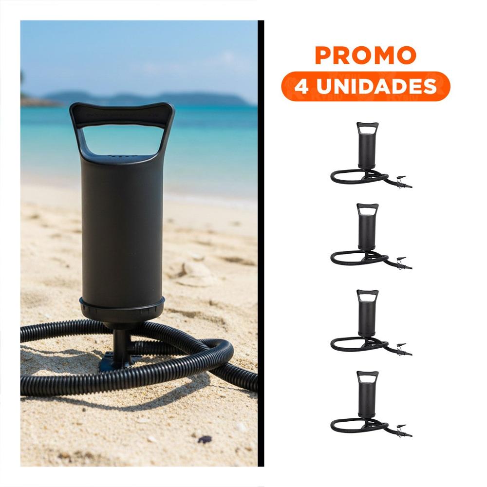 Pack4 Soplador Manual de Aire 14 Pulgadas para Piscina y Flotadores Negro Y+Regalo Sticker