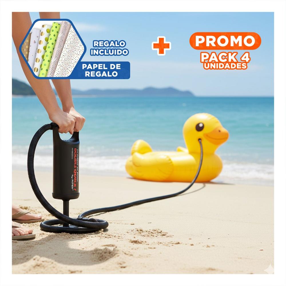 Pack4 Hinchador Portatil de Mano 12 Pulgadas para Inflables Y+Papel Regalo