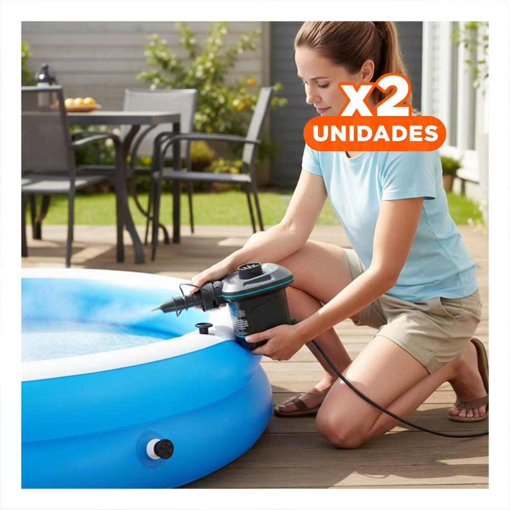 Pack2 Bomba Electrica Portatil para Inflar Colchones con Manejo Comodo Y+Regalo Sticker