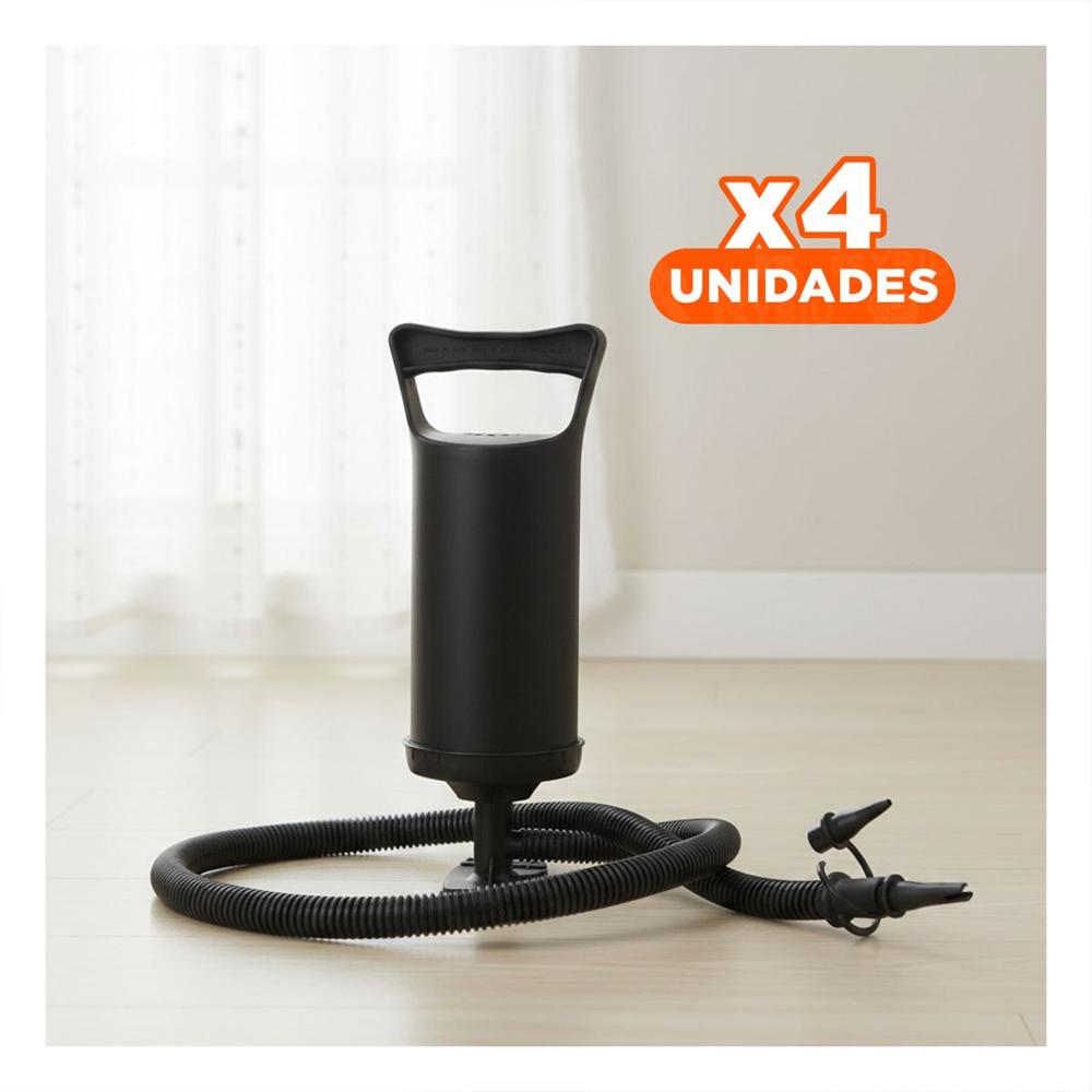 Pack4 Bomba Manual Compacta 14 Pulgadas para Uso en Playa y Piscina Negro