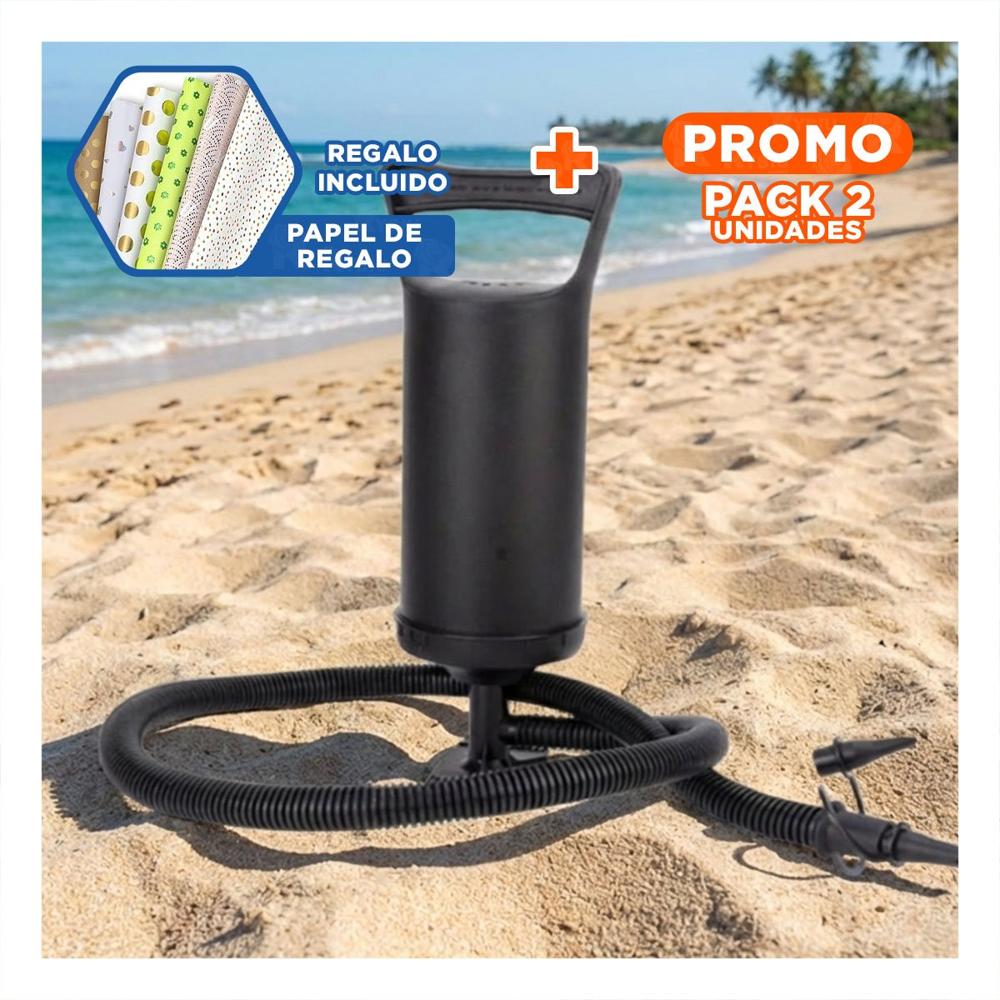 Pack2 Bomba Portatil de Aire 14 Pulgadas para Inflables y Juegos de Agua Negro Y+Papel Regalo