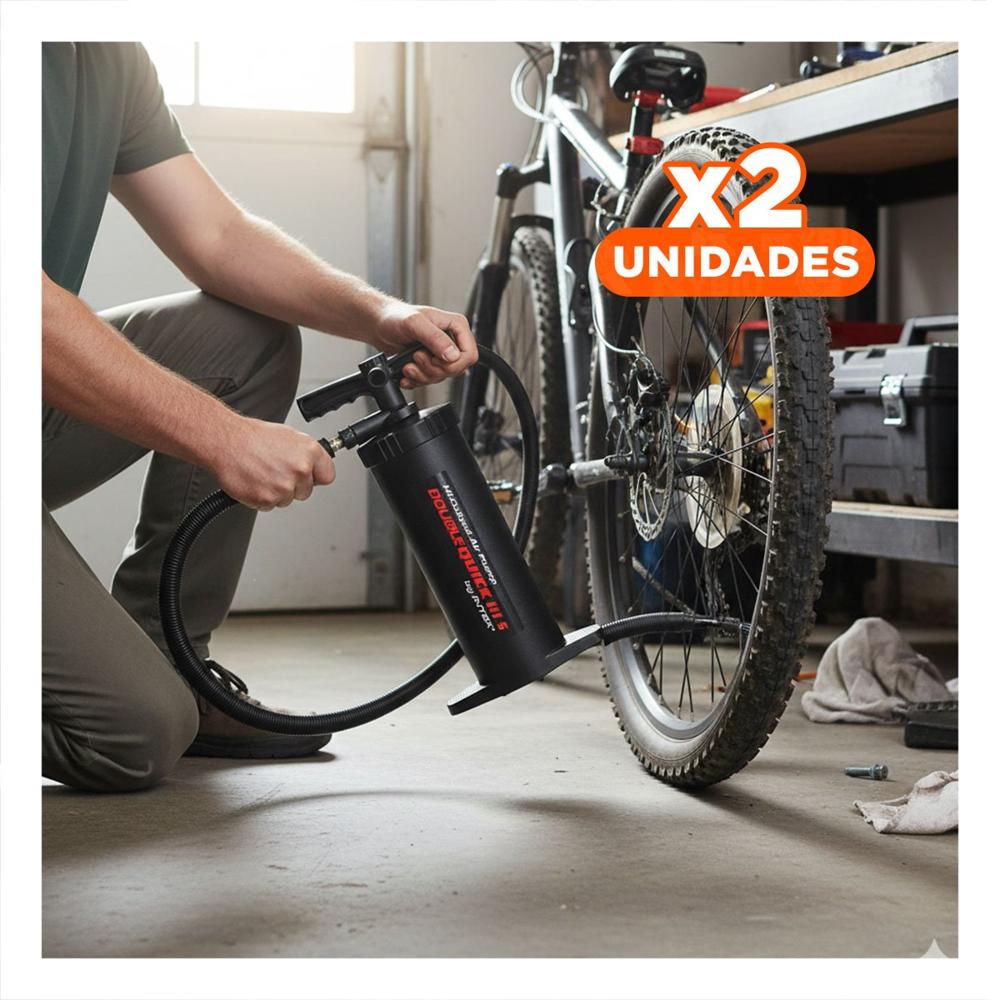 Pack2 Bomba Compacta 15 Pulgadas con Aguja para Inflables Y+Regalo Sticker