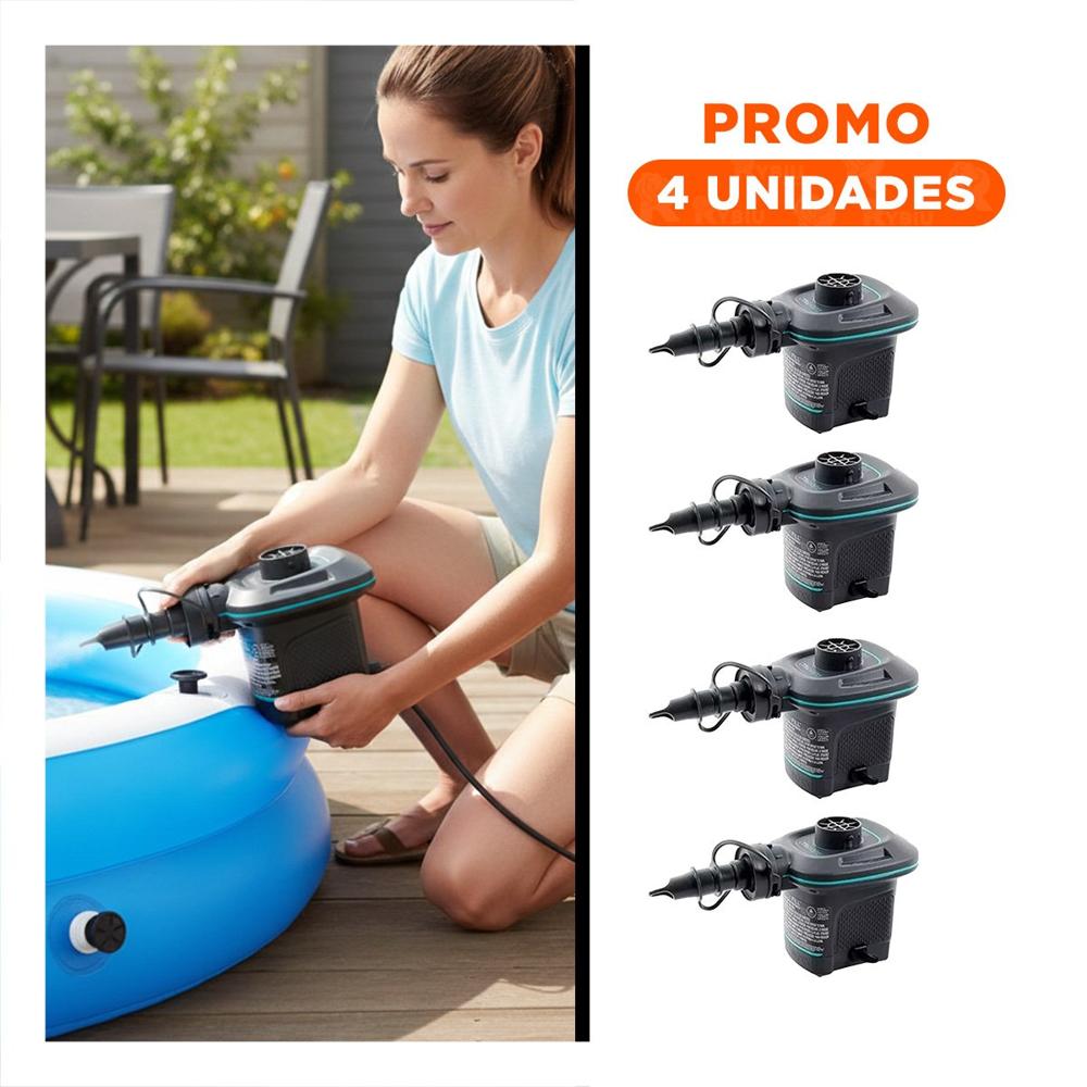 Pack4 Inflador Electrico Duradero para Inflables de Material Resistente Y+Regalo Sticker