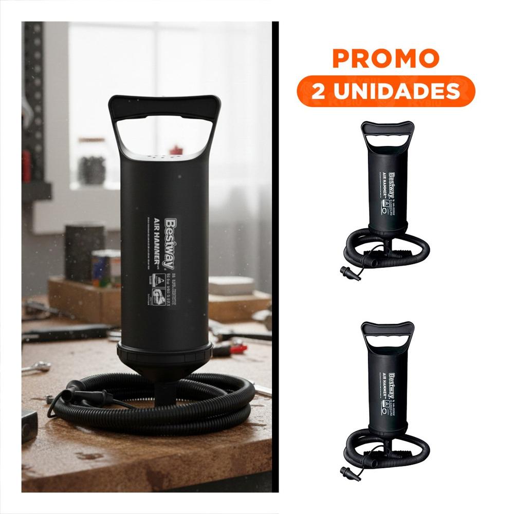 Pack2 Bomba de Aire de Mano Negro 36 cm para Globos y Decoracion