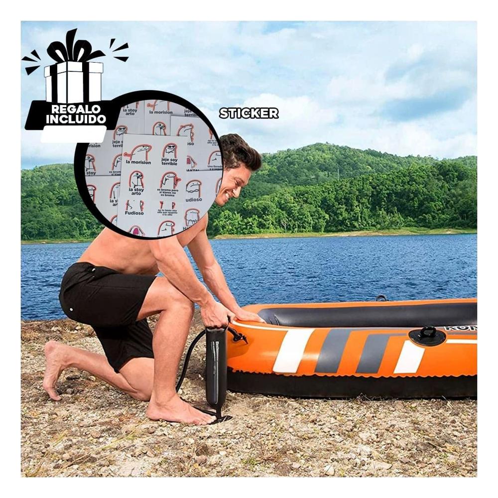 Inflador de Mano 30cm y Compacto para Fiesta y Diversion Y+Regalo Sticker