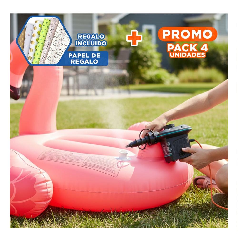 Pack4 Bomba Electrica Practica para Colchones Inflables y Flotadores Y+Papel Regalo