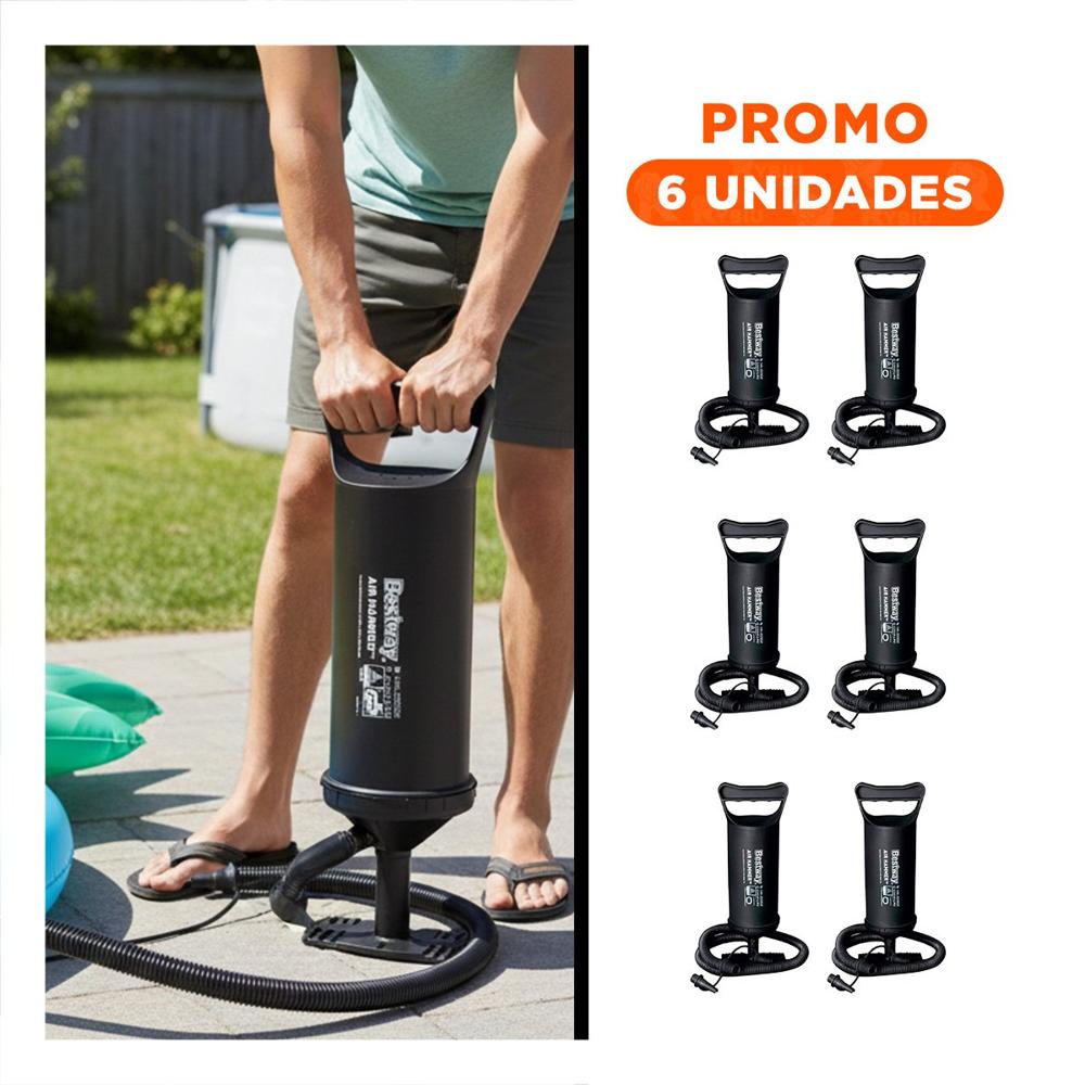 Pack6 Soplador Manual Portatil Negro 36 cm para Globos y Fiestas