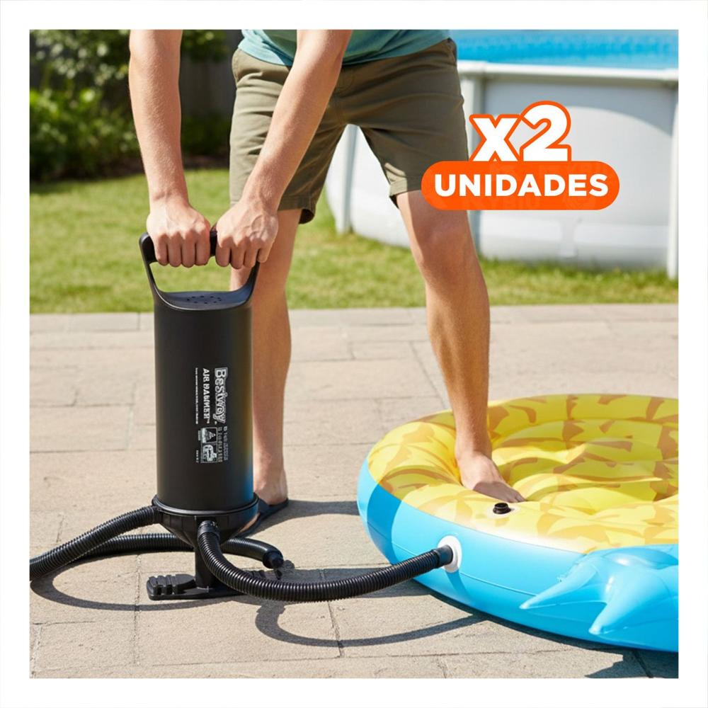 Pack2 Bomba de Aire Portatil Negro 36 cm para Globos y Juegos Inflables Y+Regalo Sticker