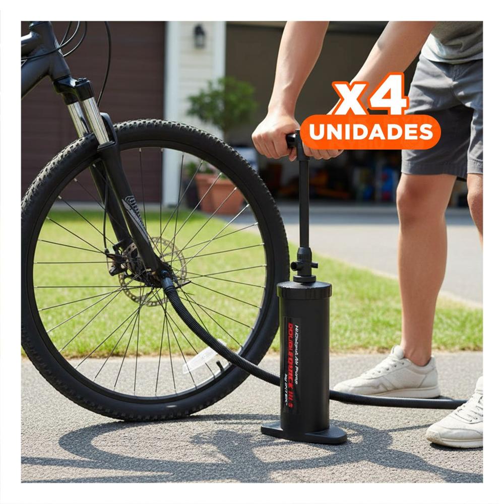 Pack4 Bomba Resistente 15 Pulgadas con Aguja para Colchones y Balones Negro
