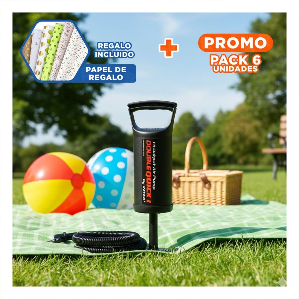 Pack6 Inflador de Aire de Mano 12 Pulgadas para Piscina y Hogar con Uso Versatil Y+Papel Regalo