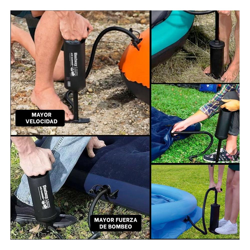 Pack6 Soplador Manual Resistente Negro 36 cm para Globos y Eventos Y+Papel Regalo