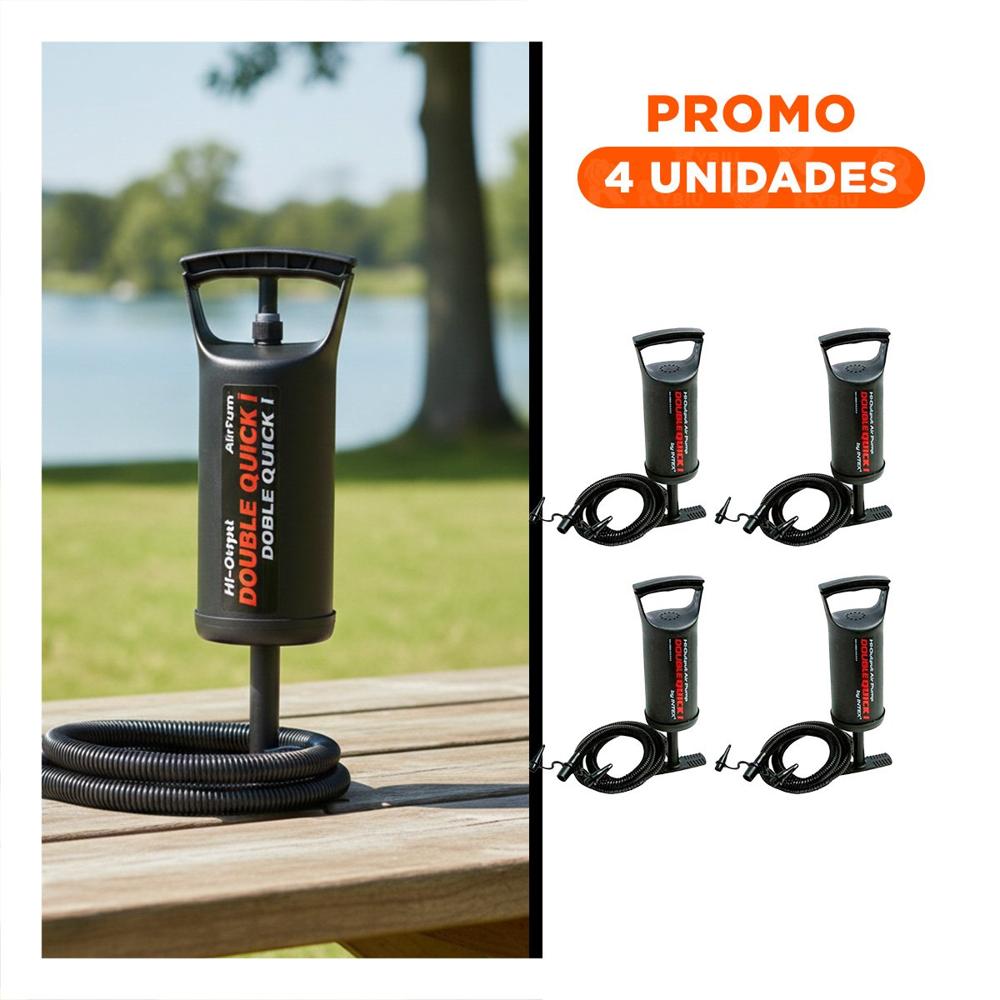 Pack4 Hinchador Manual Compacto 12 Pulgadas para Inflables Y+Regalo Sticker