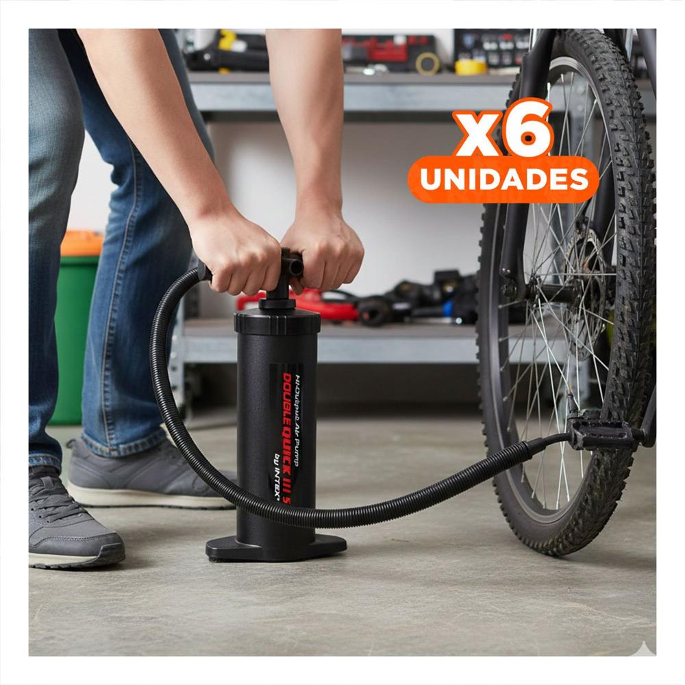 Pack6 Compresor Resistente 15 Pulgadas con Aguja para Globos y Colchones Negro Y+Regalo Sticker