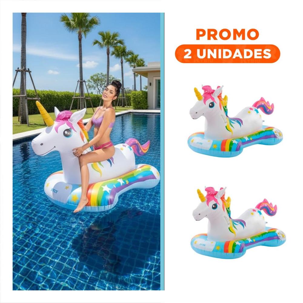 Pack2 Salvavidas Flotante Unicornio 163 x 86 cm Comodo para Piscina