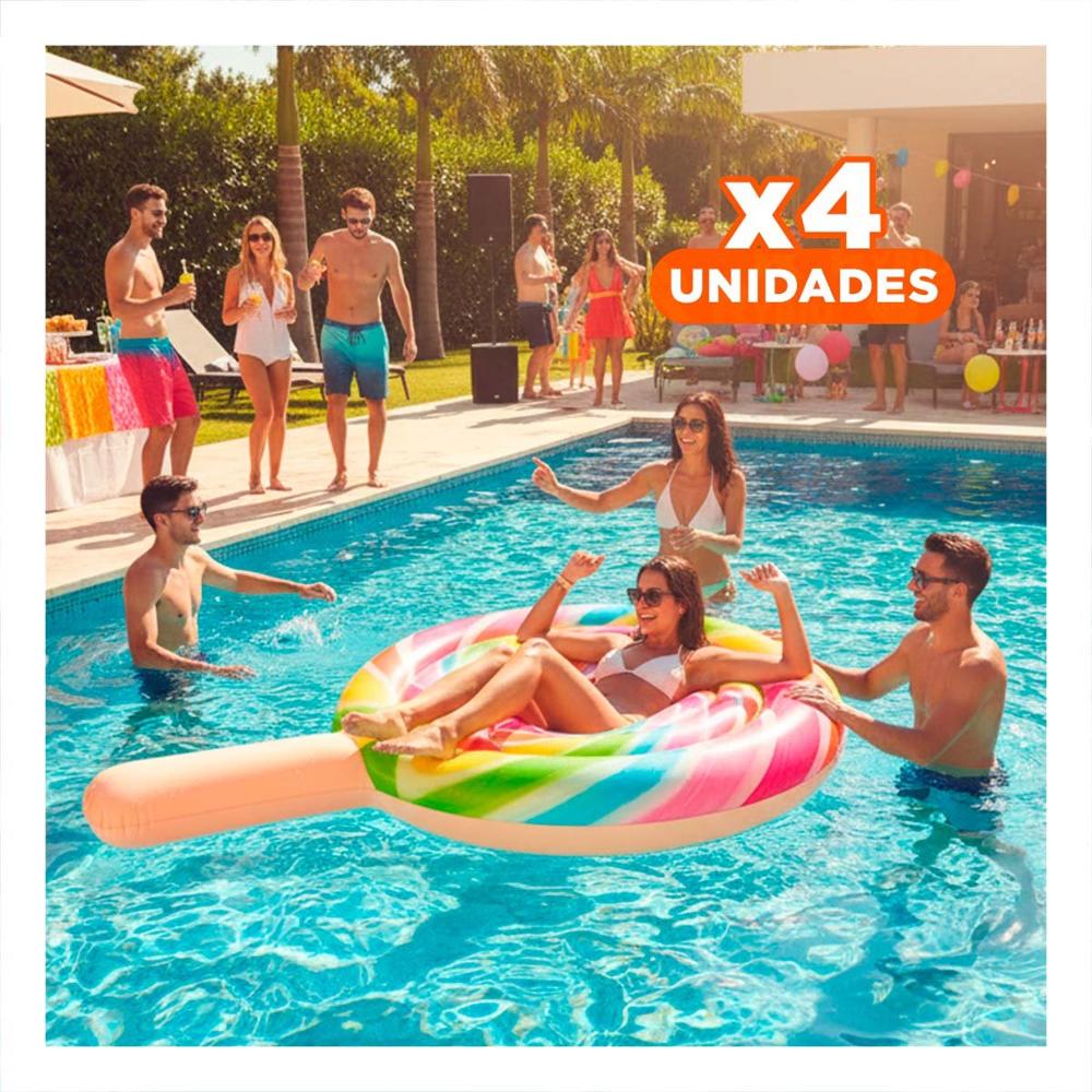 Pack4 Inflable Divertido Seguro Paleta Caramelo 208 x 135 cm para Piscina Infantil