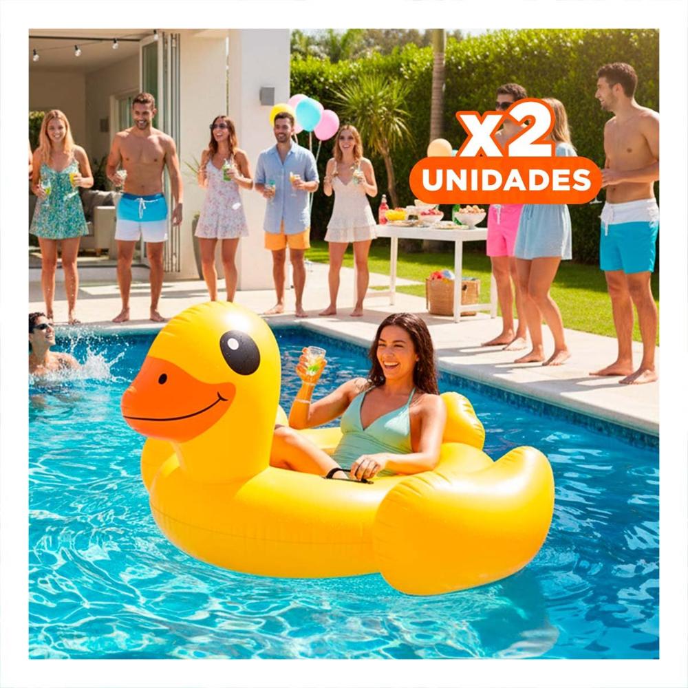 Pack2 Salvavidas Grande Colorido Pato 147 x 147 x 81 cm para Agua Y+Regalo Sticker