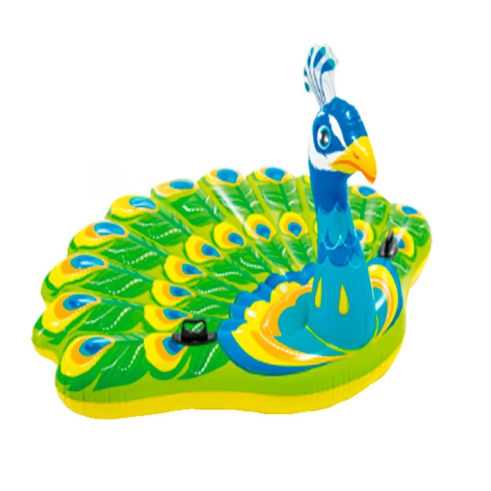 Inflable Acuatico Colorido Pavo Real para Juegos en Agua Y+Papel Regalo