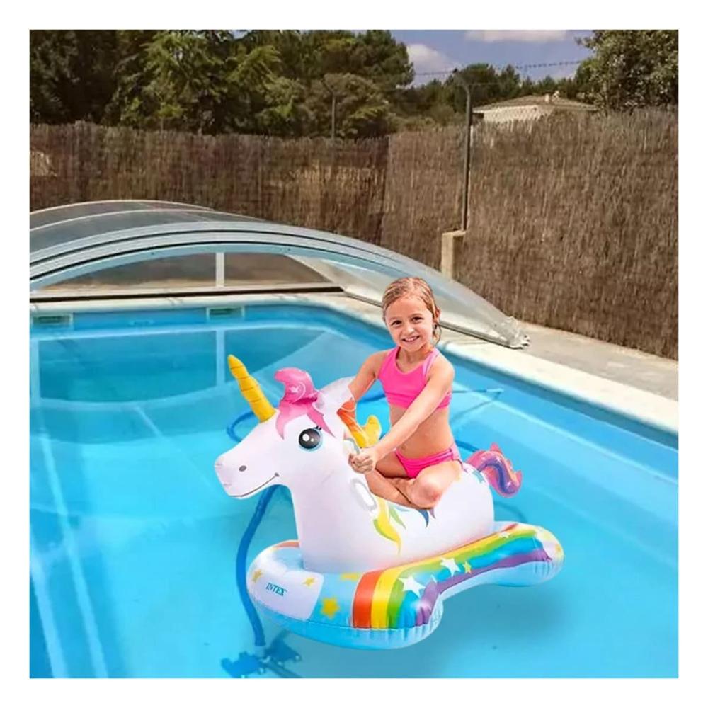 Salvavidas Inflable Unicornio 163 x 86 cm para Piscina Y+Ligas Regalo