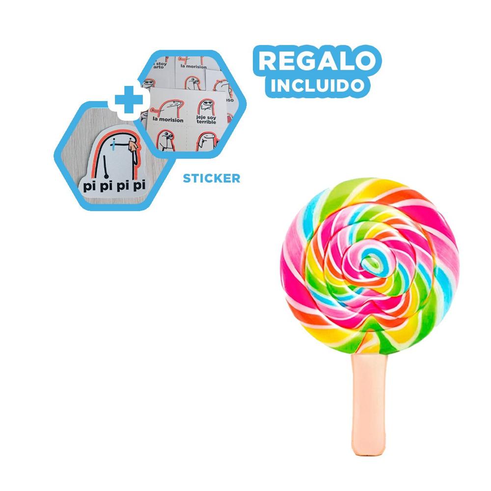 Colchoneta Inflable Divertida Paleta Caramelo 208 x 135 cm para Piscina Y+Regalo Sticker