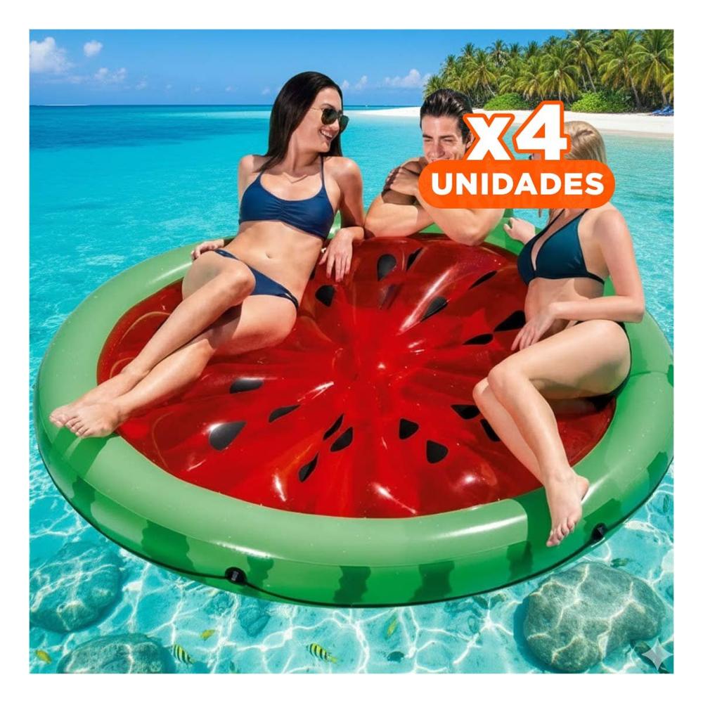 Pack4 Salvavidas Inflable Sandia 183 x 23 cm para Piscina