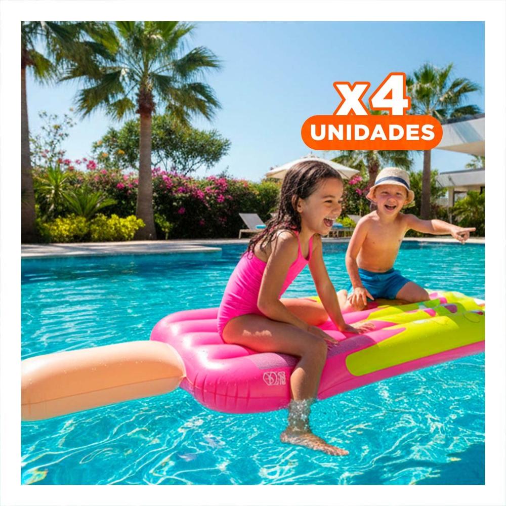 Pack4 Flotador Acuatico Colorido Paleta Pink para Juegos en Agua