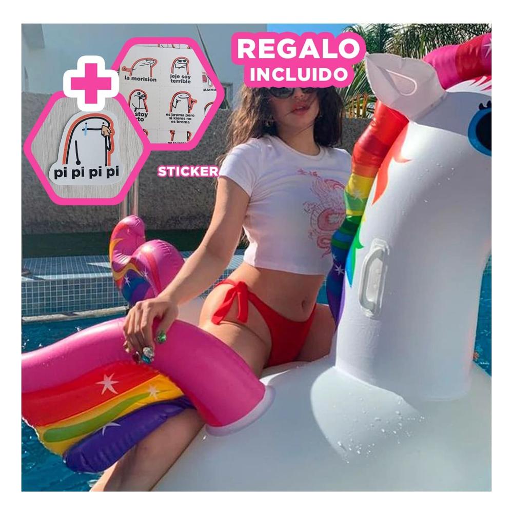 Juguete Animal Unicornio 201 x 140 x 97 cm para Piscina Y+Regalo Sticker