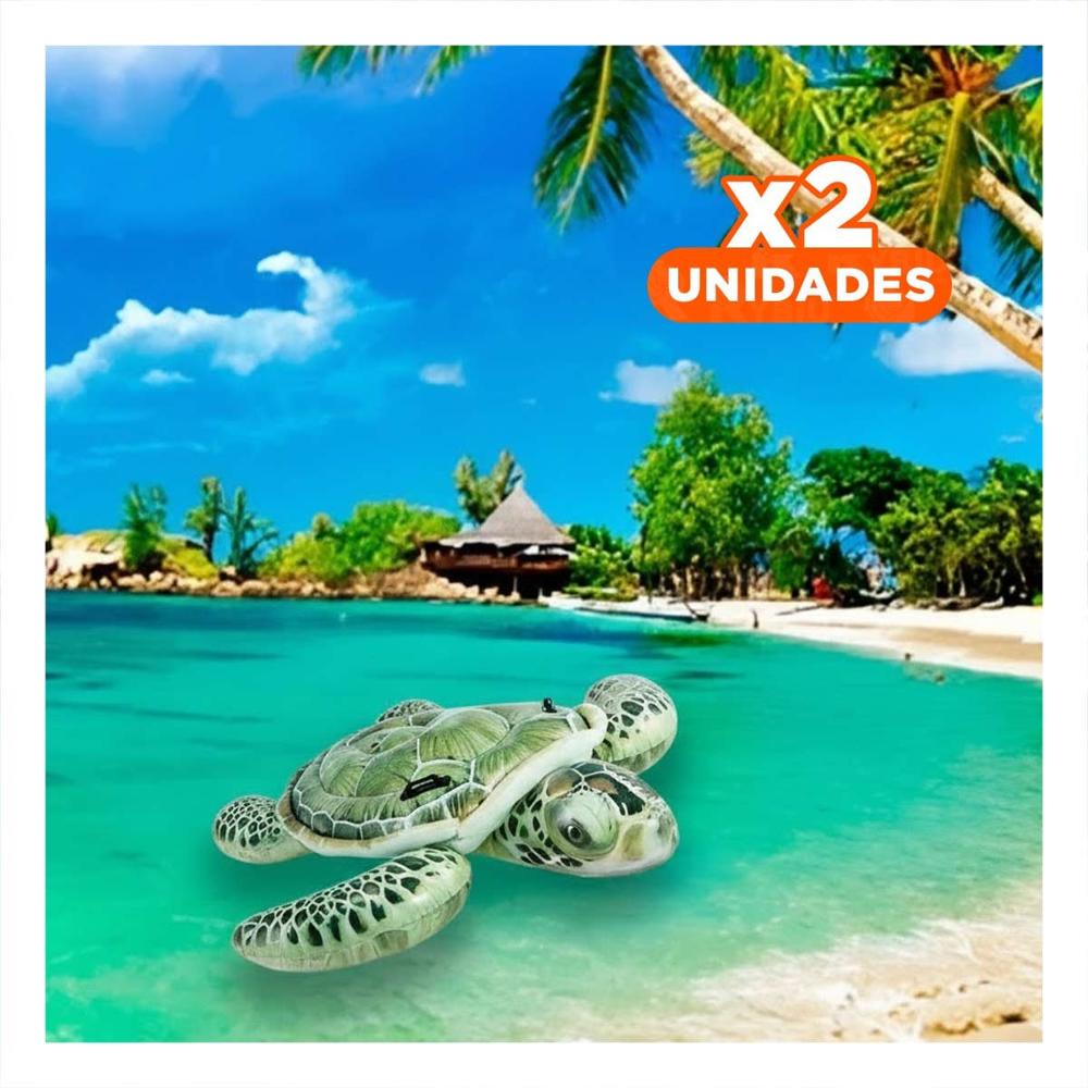 Pack2 Flotador Inflable Tortuga 150 x 127 cm para Piscina Y+Regalo Sticker