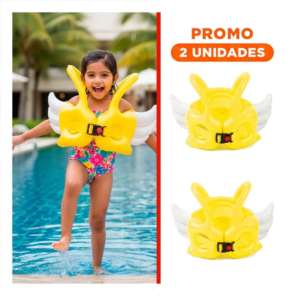 Pack2 Inflable con Alas Amarillo Infantil Seguro y Ludico para Piscina