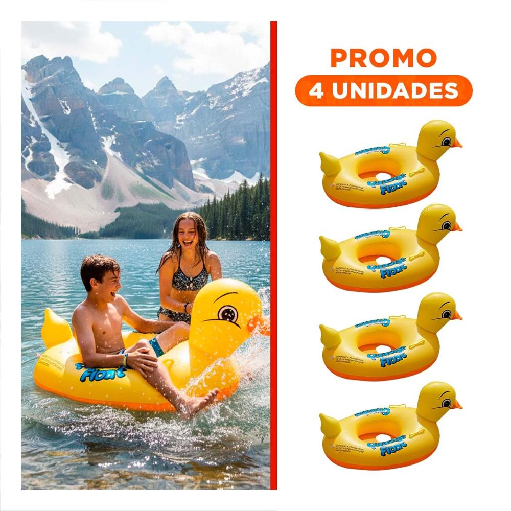 Pack4 Juguete Pato 31 x 24 cm Inflable para Piscina Y+Regalo Sticker