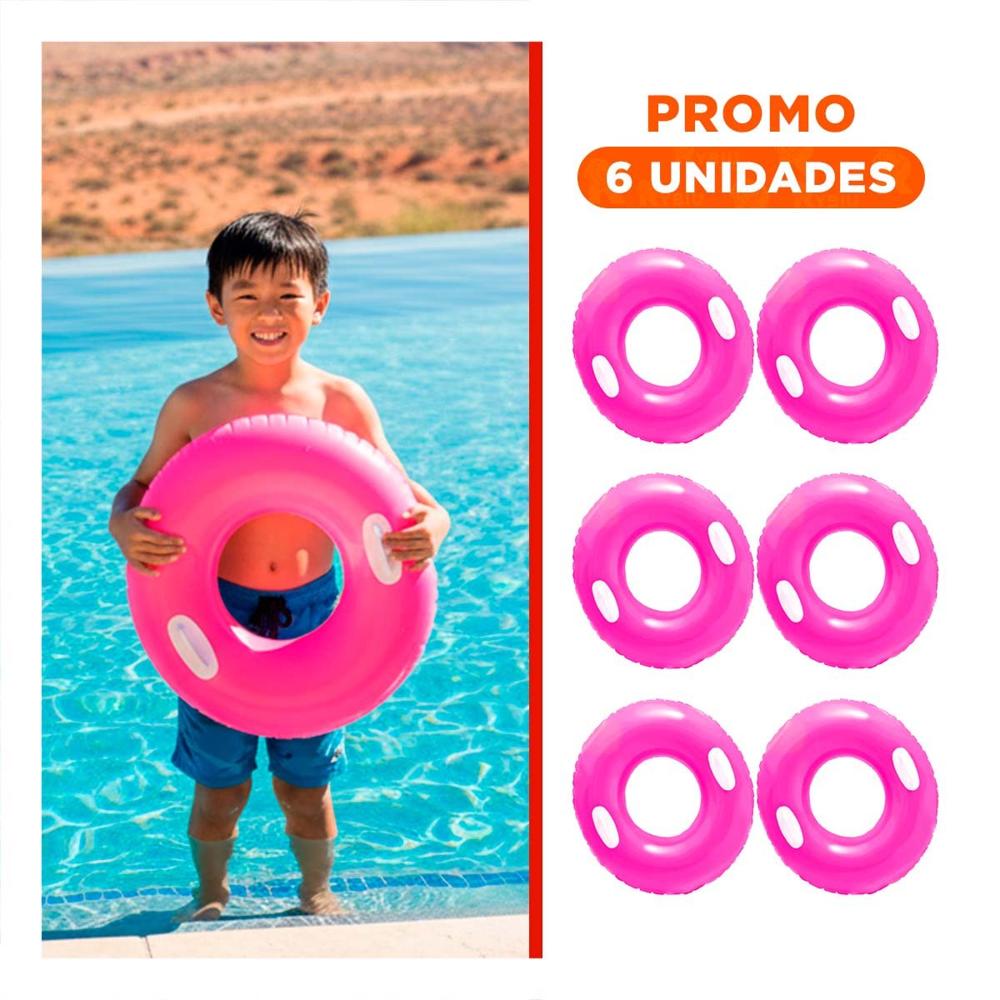 Pack6 Juguete con Asa Fucsia 76 cm Divertido y Acuatico para Piscina Infantil