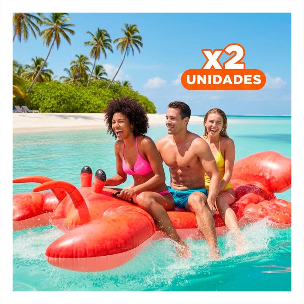 Pack2 Flotante Inflable Langosta 213 x 137 cm Ligero para Niños Y+Regalo Sticker