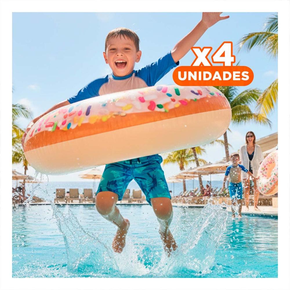 Pack4 Flotante Inflable Donal Sprint 114 cm Divertido para Piscina