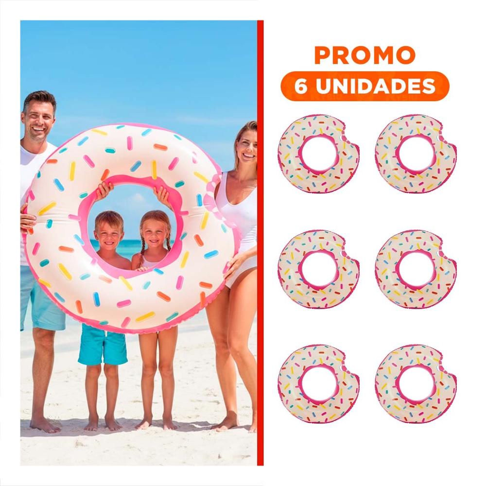 Pack6 Juguete Inflable Donal Pink 107 cm Colorido para Piscina Infantil