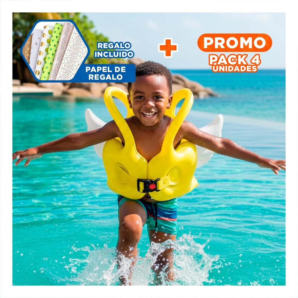 Pack4 Colchoneta con Alas Amarillo Facil de Usar y Divertida para Juegos Y+Papel Regalo