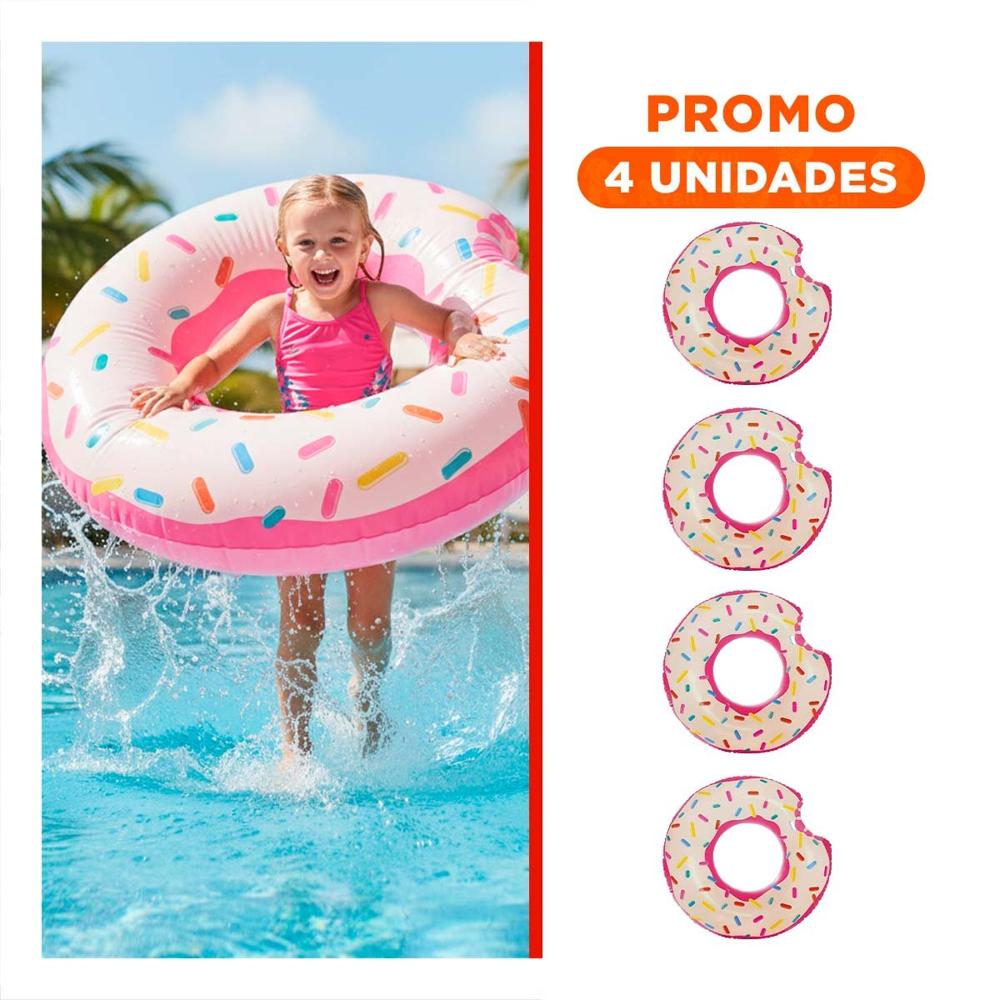 Pack4 Juguete Acuatico Donal Pink 107 cm Divertido y Seguro para Niños Y+Regalo Sticker