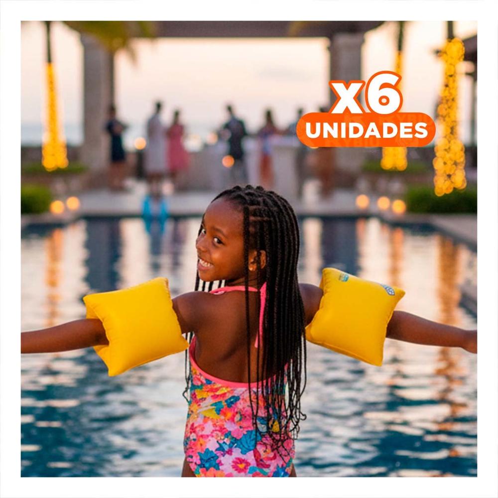 Pack6 Inflable Flotante de Brazo 30 x 15 cm Seguro para Natacion Infantil Y+Regalo Sticker