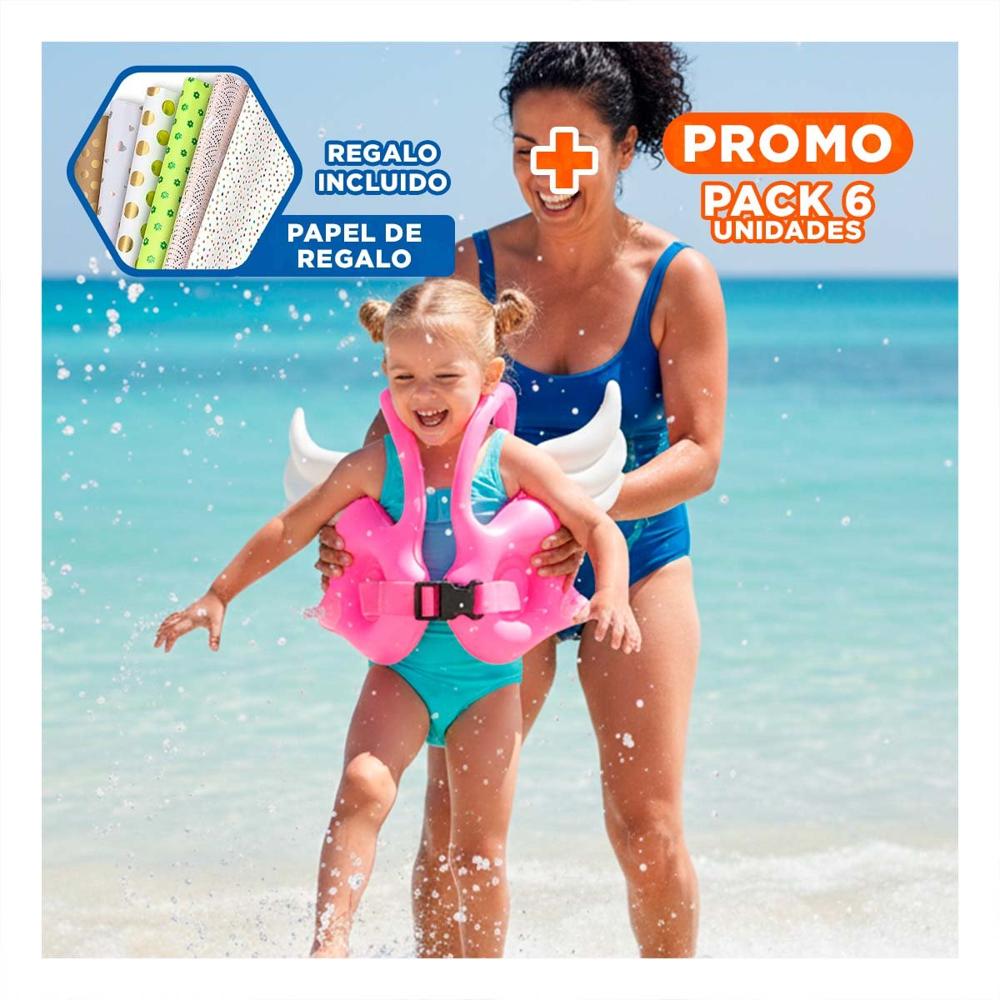 Pack6 Juguete con Alas Rosado Infantil Acuatico y Ludico para Juegos Y+Papel Regalo