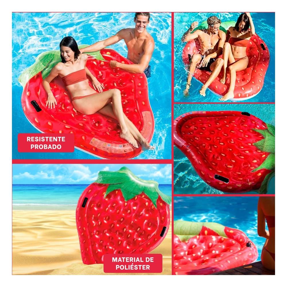 Colchoneta Isla De Fresas 137 x 132 cm Inflable y Colorida para Piscina Y+Post It