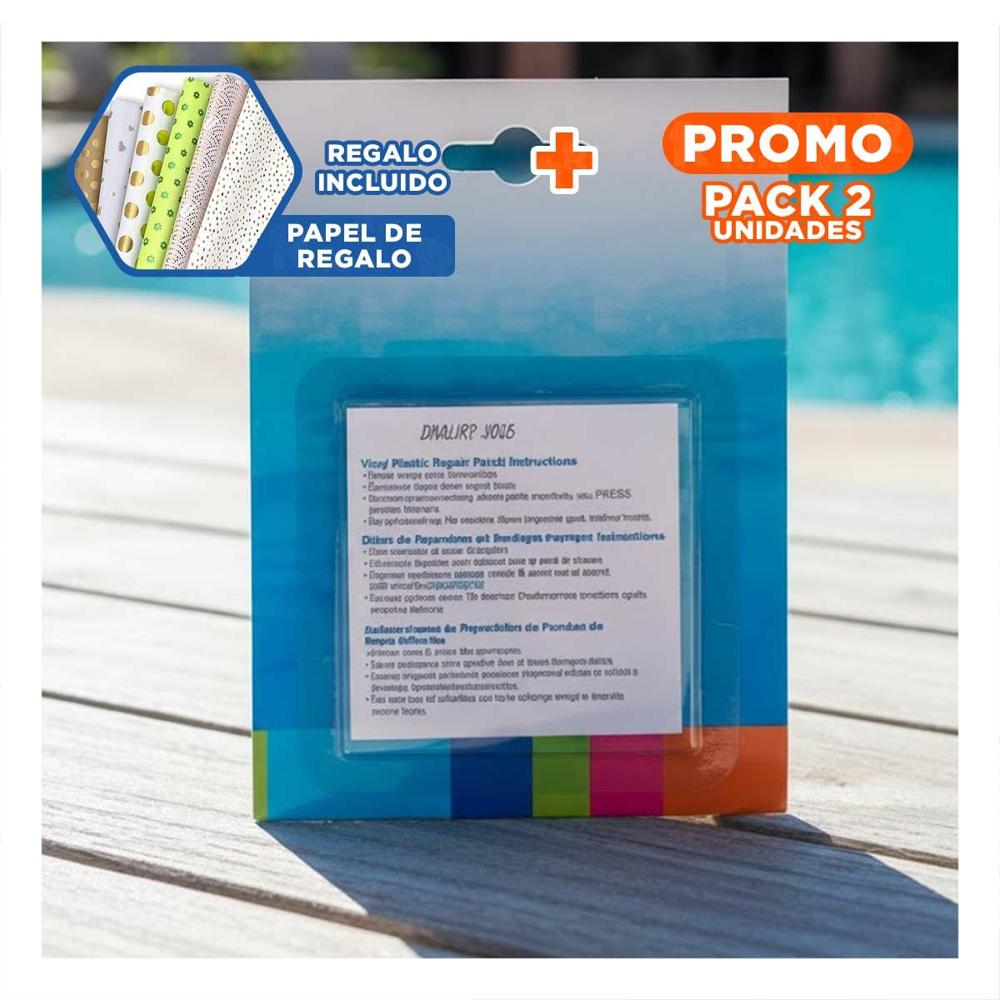 Pack2 Remiendos de Reparacion Autoadhesivos 7 cm para Piscinas Inflables Y+Papel Regalo