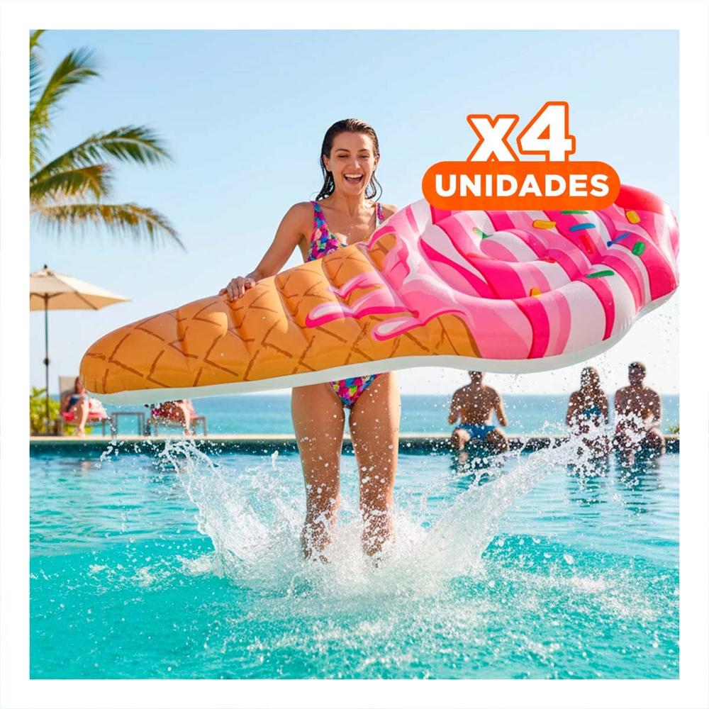 Pack4 Flotante Grande en Forma de Helado 107 x 224 cm para Piscina